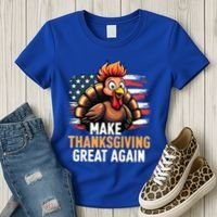 Turkey Trump Funny Make Thanksgiving Great Meaningful Gift Women's T-Shirt thumb 3