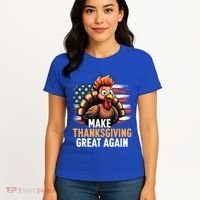 Turkey Trump Funny Make Thanksgiving Great Meaningful Gift Women's T-Shirt thumb 4