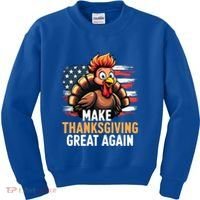 Turkey Trump Funny Make Thanksgiving Great Meaningful Gift Kids Sweatshirt thumb 0