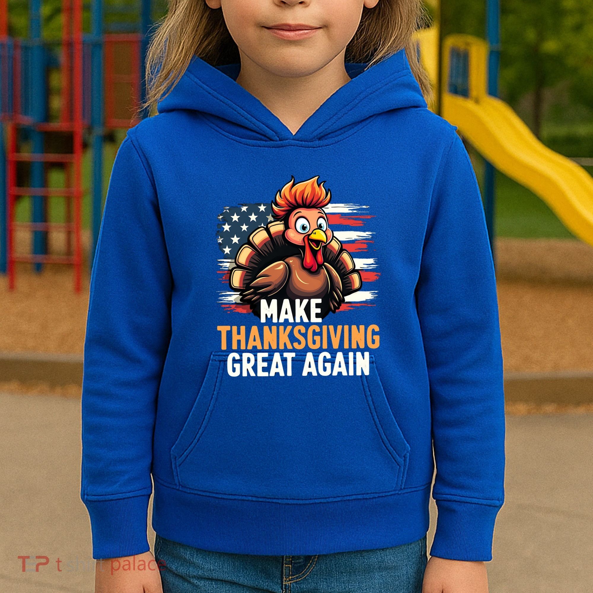 Turkey Trump Funny Make Thanksgiving Great Meaningful Gift Kids Hoodie