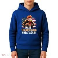 Turkey Trump Funny Make Thanksgiving Great Meaningful Gift Kids Hoodie thumb 4
