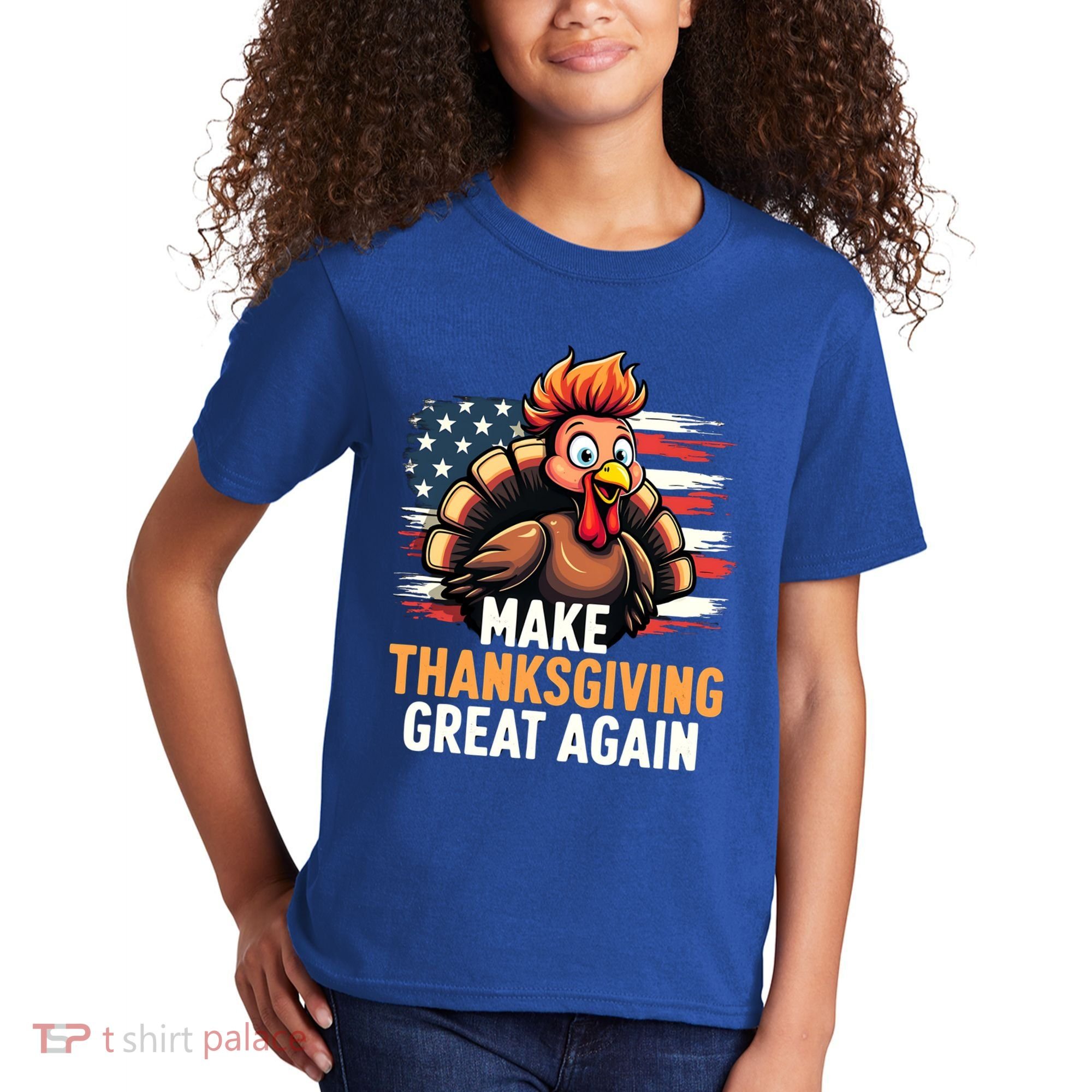 Turkey Trump Funny Make Thanksgiving Great Meaningful Gift Kids T-Shirt