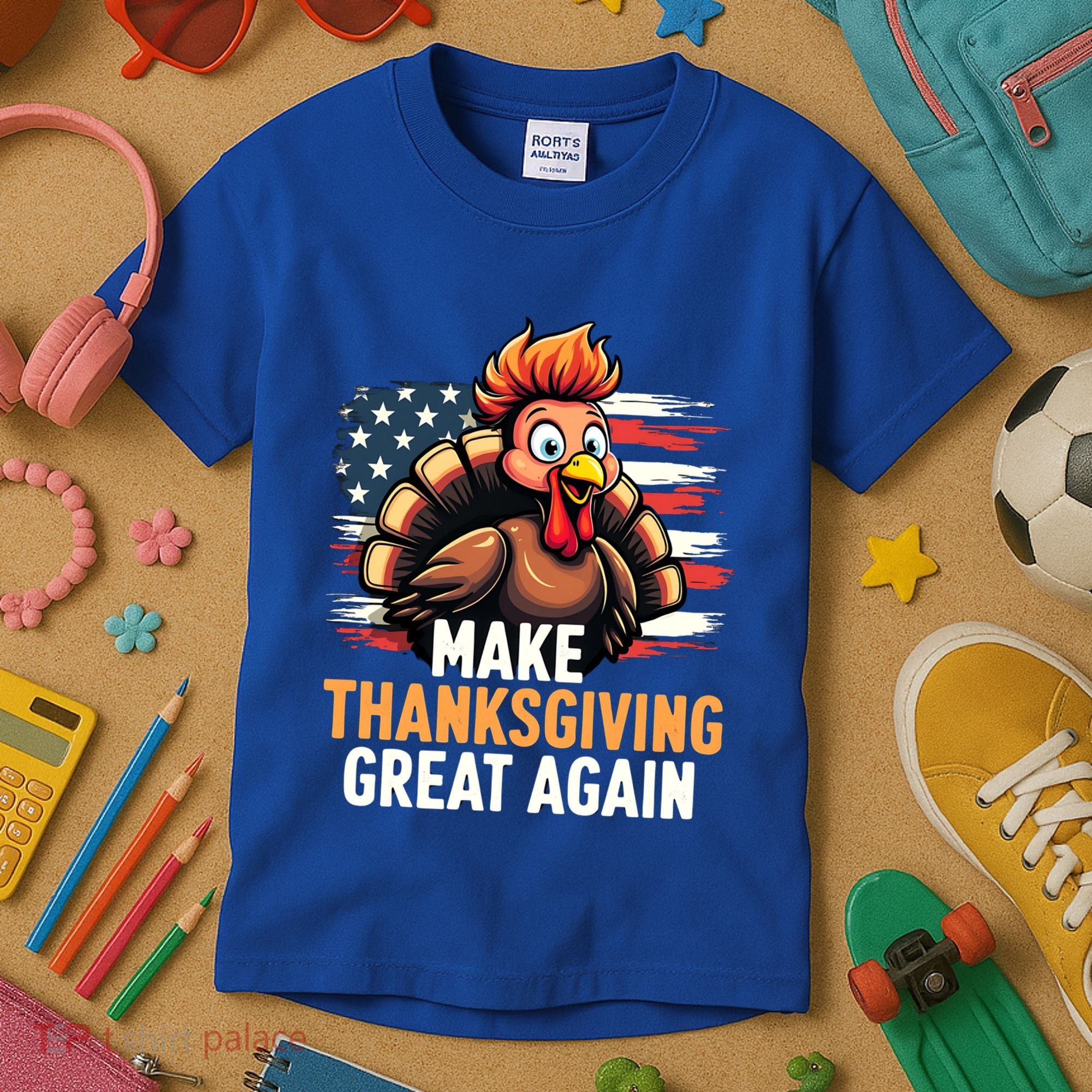 Turkey Trump Funny Make Thanksgiving Great Meaningful Gift Kids T-Shirt