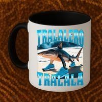 Tralalero Tralala Funny Italian Brainrot Shark Meme Bootleg Coffee Mug thumb 2