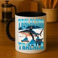 Tralalero Tralala Funny Italian Brainrot Shark Meme Bootleg Coffee Mug thumb 4