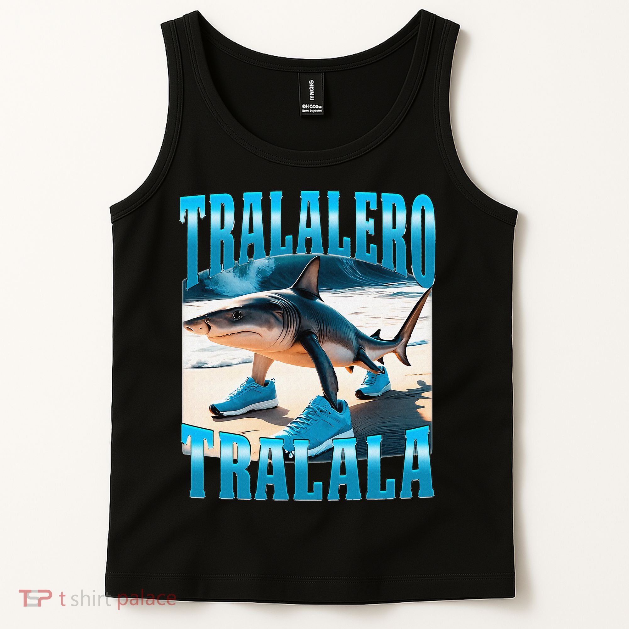Tralalero Tralala Funny Italian Brainrot Shark Meme Bootleg Tank Top