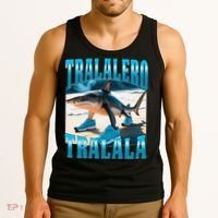Tralalero Tralala Funny Italian Brainrot Shark Meme Bootleg Tank Top thumb 3