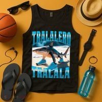 Tralalero Tralala Funny Italian Brainrot Shark Meme Bootleg Tank Top thumb 4