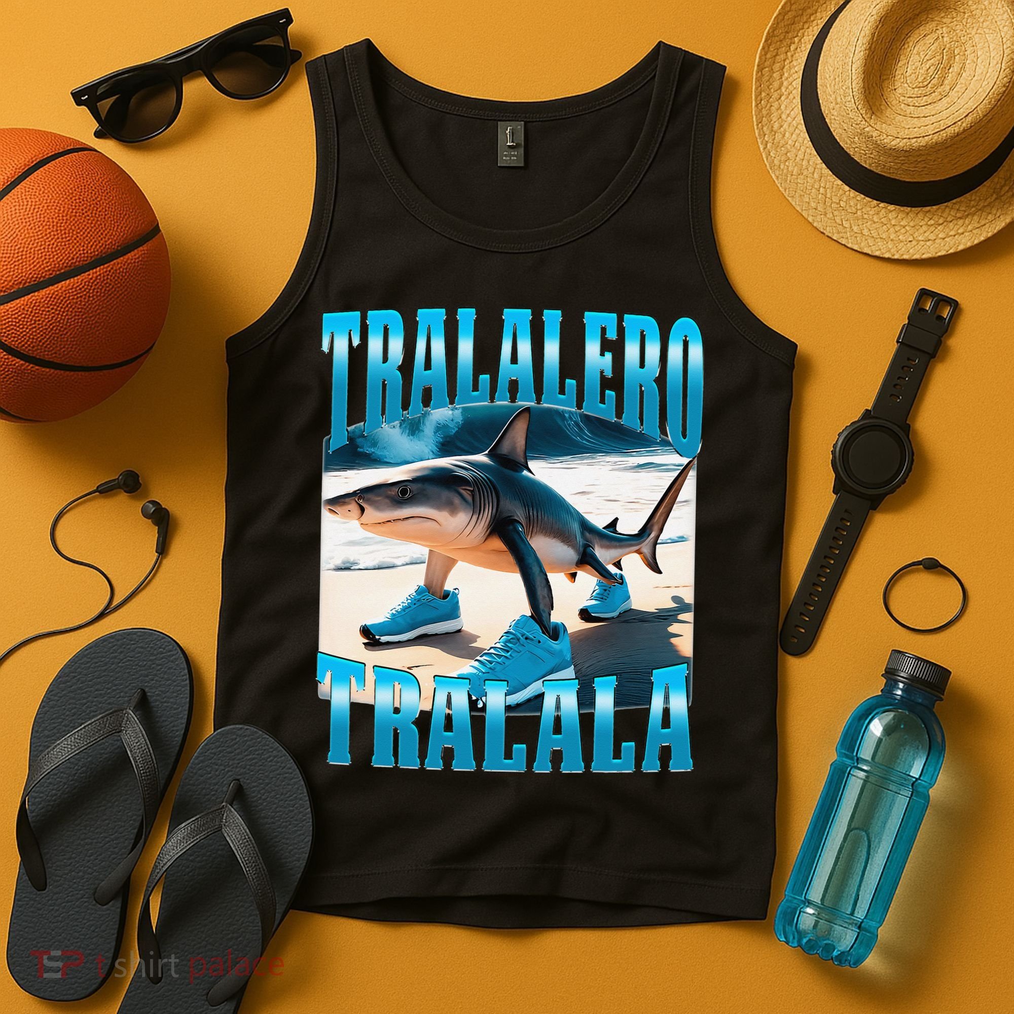 Tralalero Tralala Funny Italian Brainrot Shark Meme Bootleg Tank Top