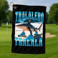 Tralalero Tralala Funny Italian Brainrot Shark Meme Bootleg Golf Towel thumb 1