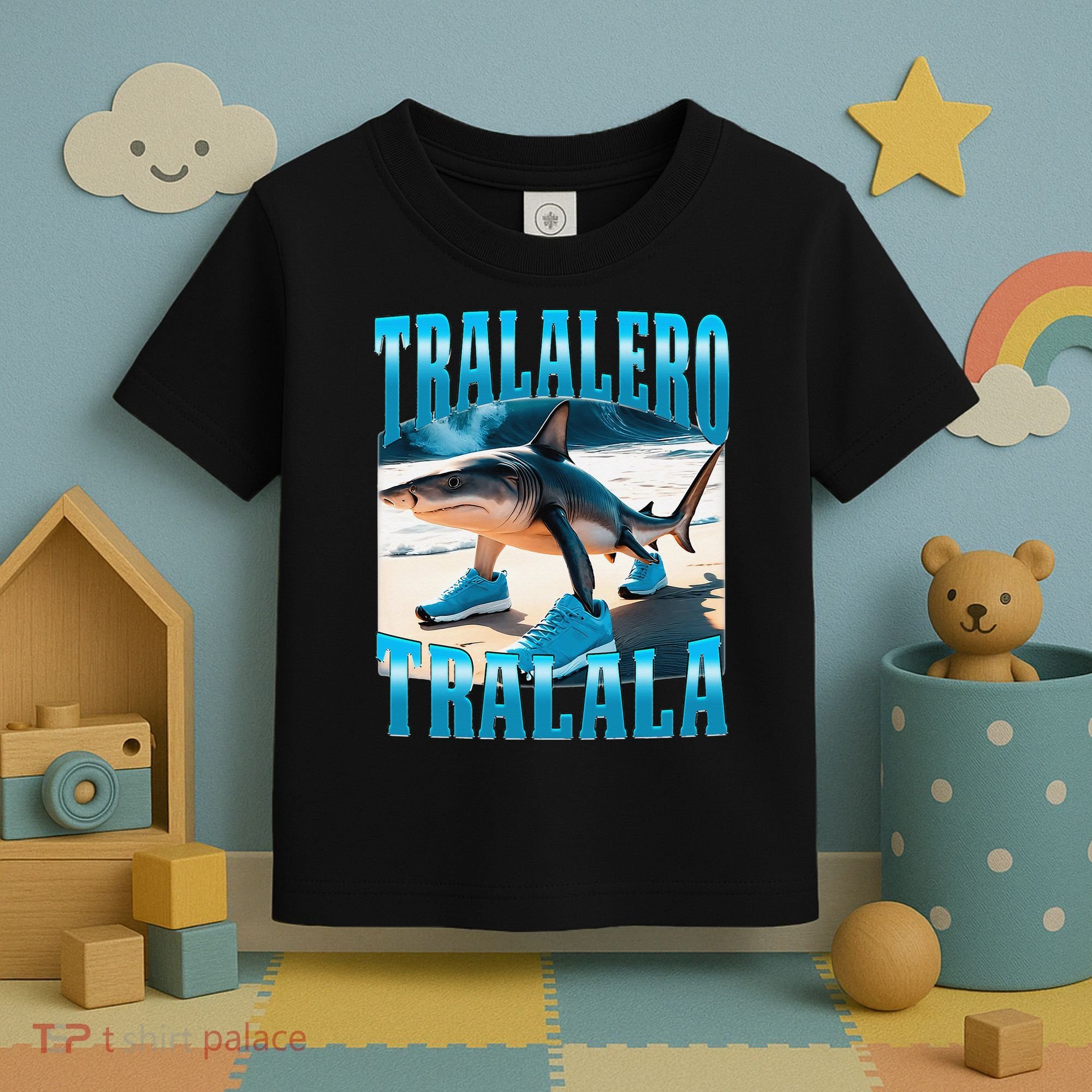 Tralalero Tralala Funny Italian Brainrot Shark Meme Bootleg Toddler T-Shirt