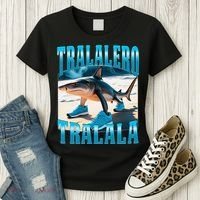 Tralalero Tralala Funny Italian Brainrot Shark Meme Bootleg Women's T-Shirt thumb 3
