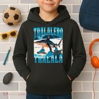 Tralalero Tralala Funny Italian Brainrot Shark Meme Bootleg Kids Hoodie thumb 2