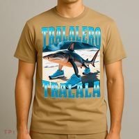 Tralalero Tralala Funny Italian Brainrot Shark Meme Bootleg T-Shirt thumb 3