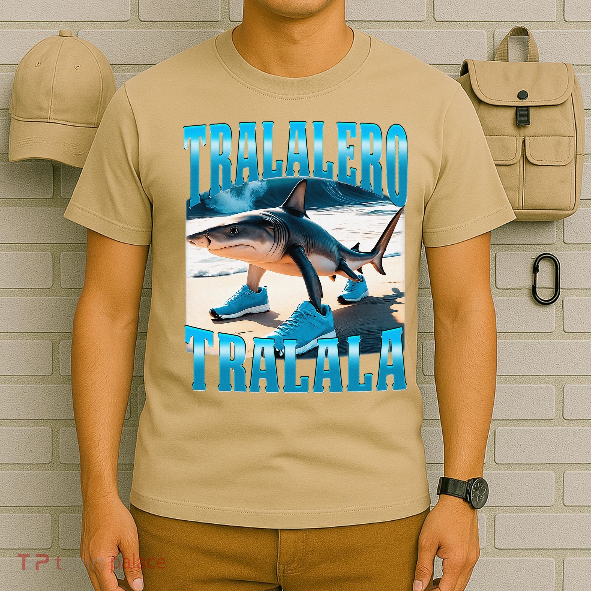 Tralalero Tralala Funny Italian Brainrot Shark Meme Bootleg T-Shirt