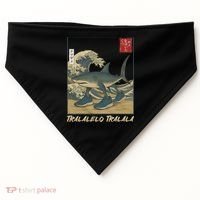 Tralalero Tralala Funny Shark Meme Italian Brainrot Japanese USA-Made Doggie Bandana thumb 0