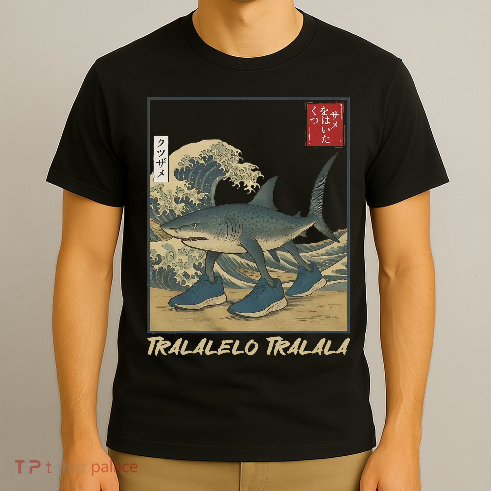 Tralalero Tralala Funny Shark Meme Italian Brainrot Japanese T-Shirt