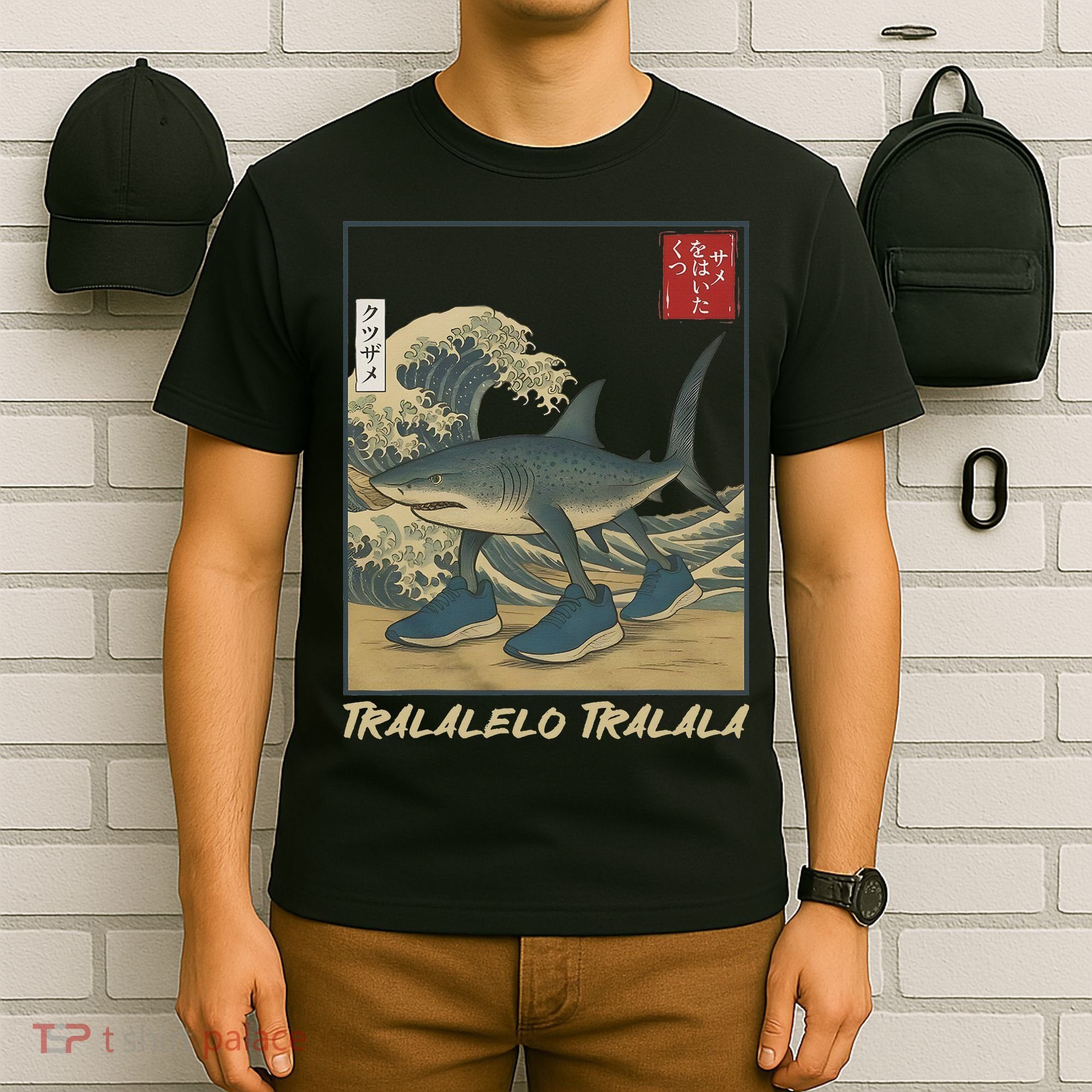 Tralalero Tralala Funny Shark Meme Italian Brainrot Japanese T-Shirt