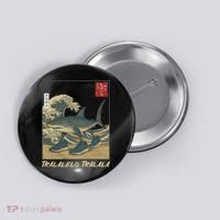 Tralalero Tralala Funny Shark Meme Italian Brainrot Japanese Button thumb 0