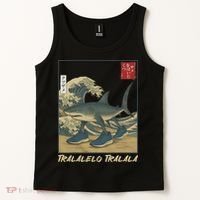 Tralalero Tralala Funny Shark Meme Italian Brainrot Japanese Tank Top thumb 2