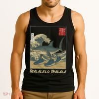 Tralalero Tralala Funny Shark Meme Italian Brainrot Japanese Tank Top thumb 3