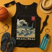Tralalero Tralala Funny Shark Meme Italian Brainrot Japanese Tank Top thumb 4