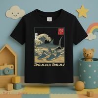 Tralalero Tralala Funny Shark Meme Italian Brainrot Japanese Toddler T-Shirt thumb 3