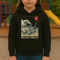 Tralalero Tralala Funny Shark Meme Italian Brainrot Japanese Kids Hoodie thumb 3