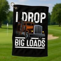 Truck Trucker Funny Gift Golf Towel thumb 1