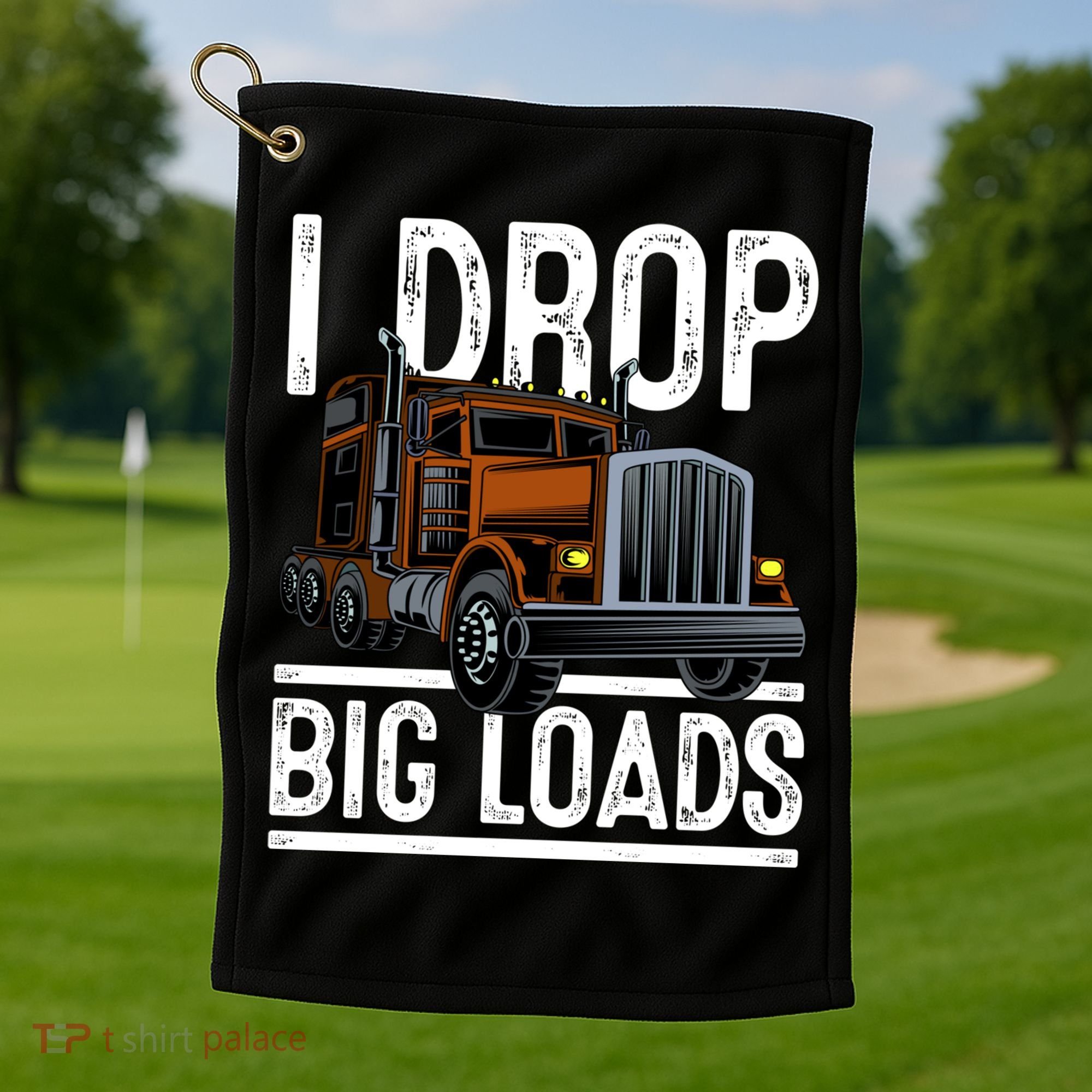 Truck Trucker Funny Gift Golf Towel
