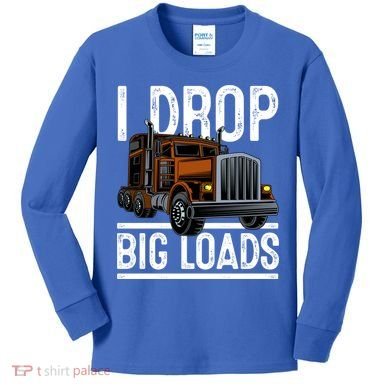 Truck Trucker Funny Gift Kids Long Sleeve Shirt