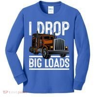 Truck Trucker Funny Gift Kids Long Sleeve Shirt thumb 0