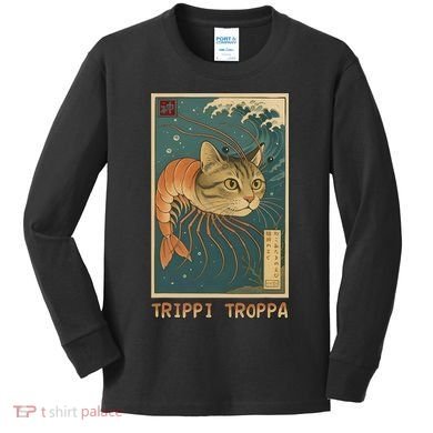 Trippi Troppa Funny Italian Brainrot Meme Japanese Kids Long Sleeve Shirt