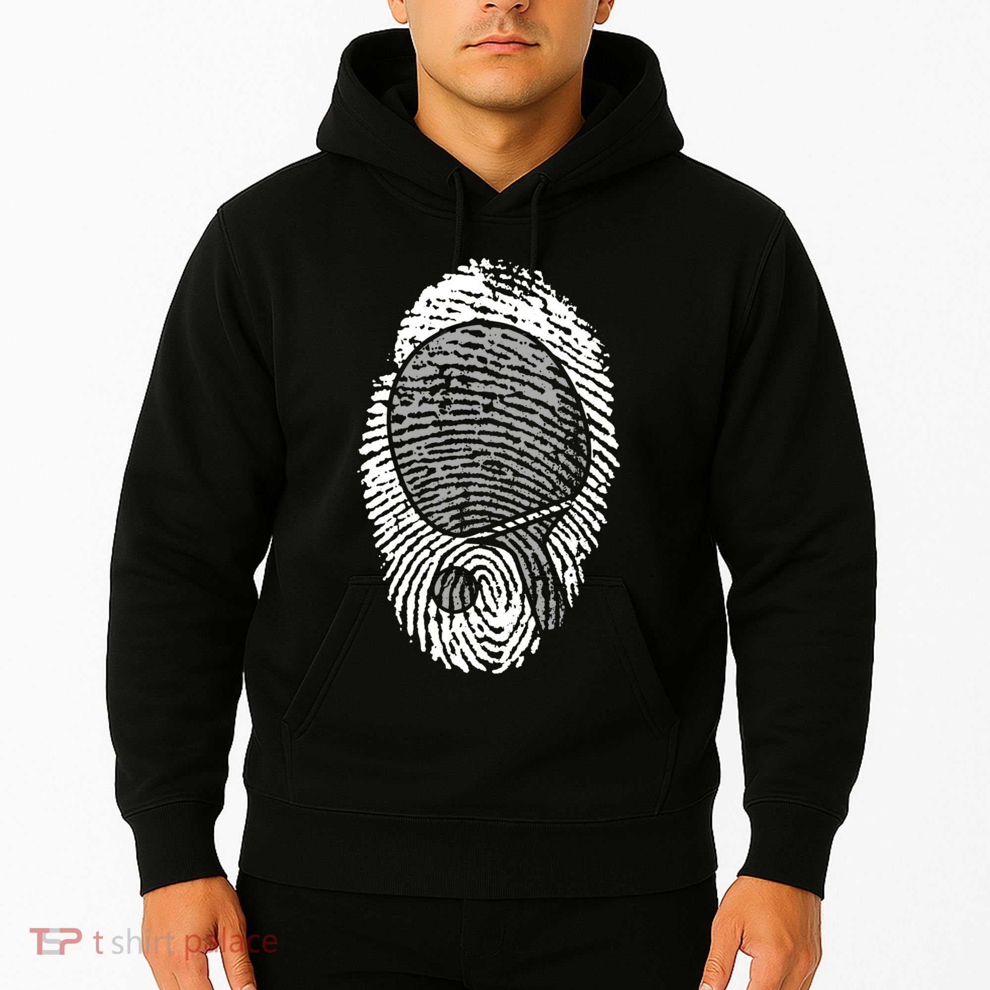Table Tennis Fingerprint Ping Pong Table Tennis Player Hoodie