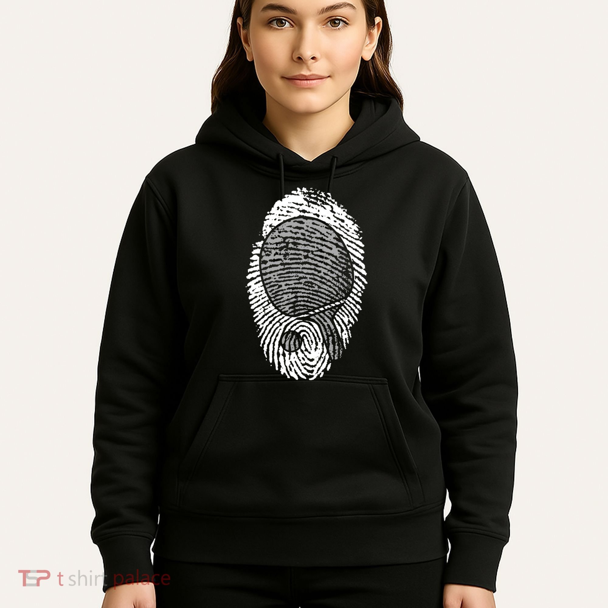 Table Tennis Fingerprint Ping Pong Table Tennis Player Hoodie