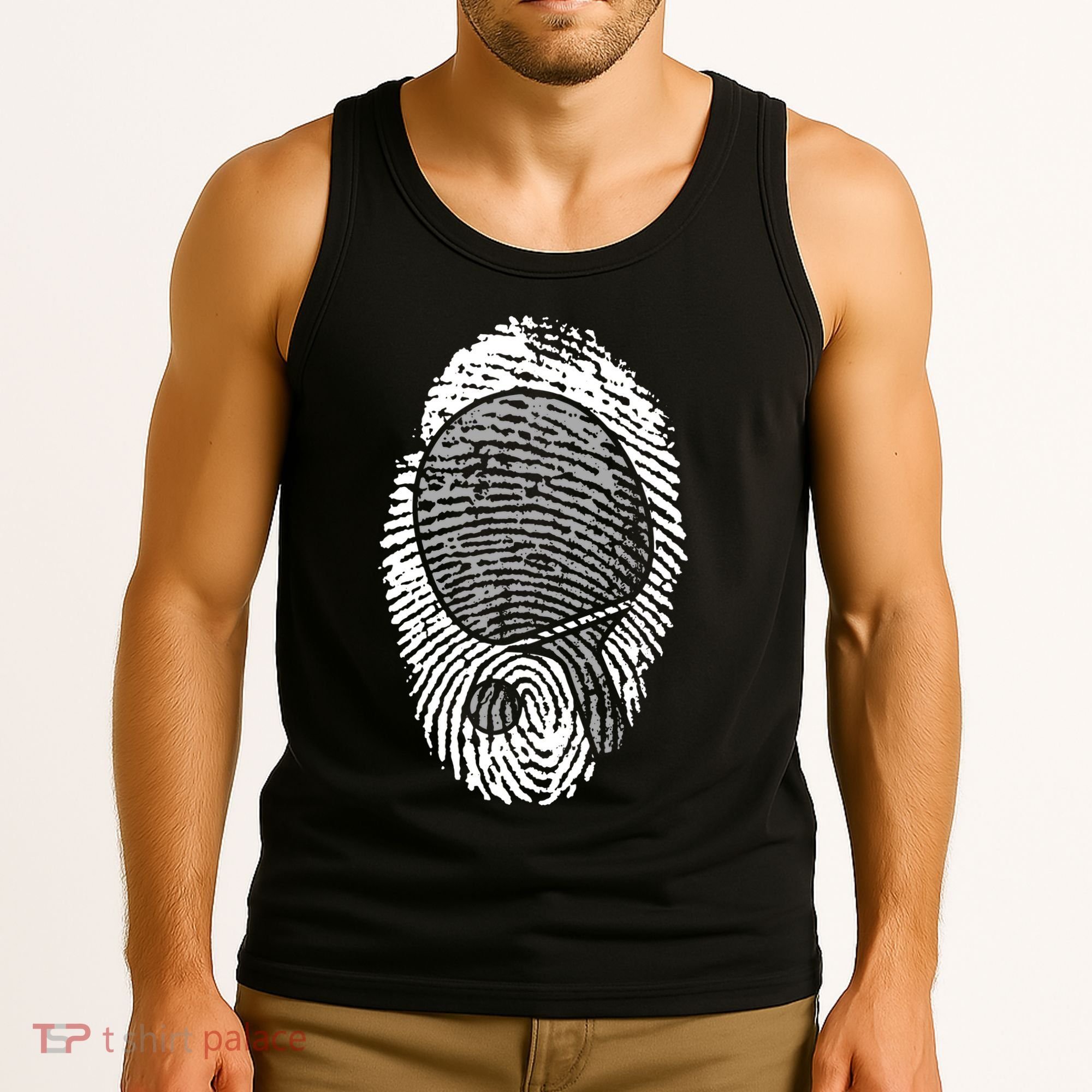 Table Tennis Fingerprint Ping Pong Table Tennis Player Tank Top