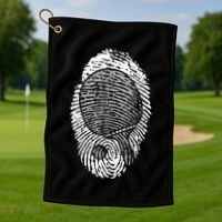 Table Tennis Fingerprint Ping Pong Table Tennis Player Golf Towel thumb 1