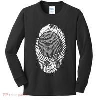 Table Tennis Fingerprint Ping Pong Table Tennis Player Kids Long Sleeve Shirt thumb 0
