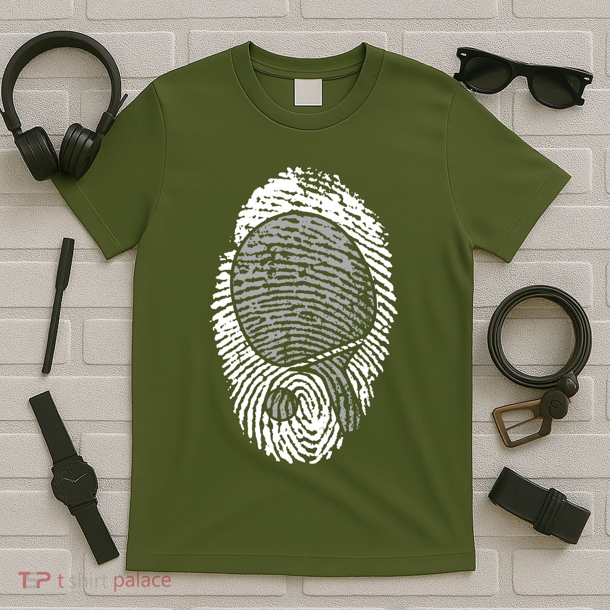 Table Tennis Fingerprint Ping Pong Table Tennis Player T-Shirt