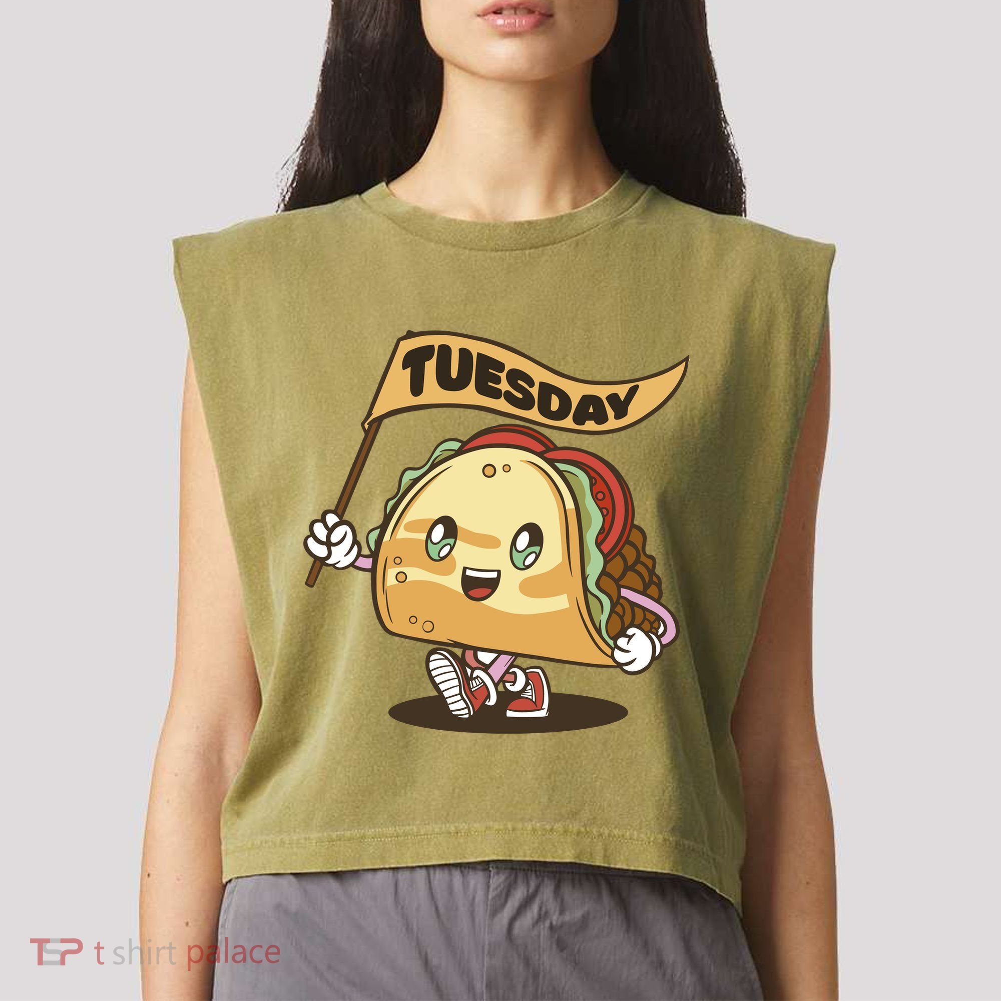 Taco Tuesday Festive Garment-Dyed Women's Muscle Tee