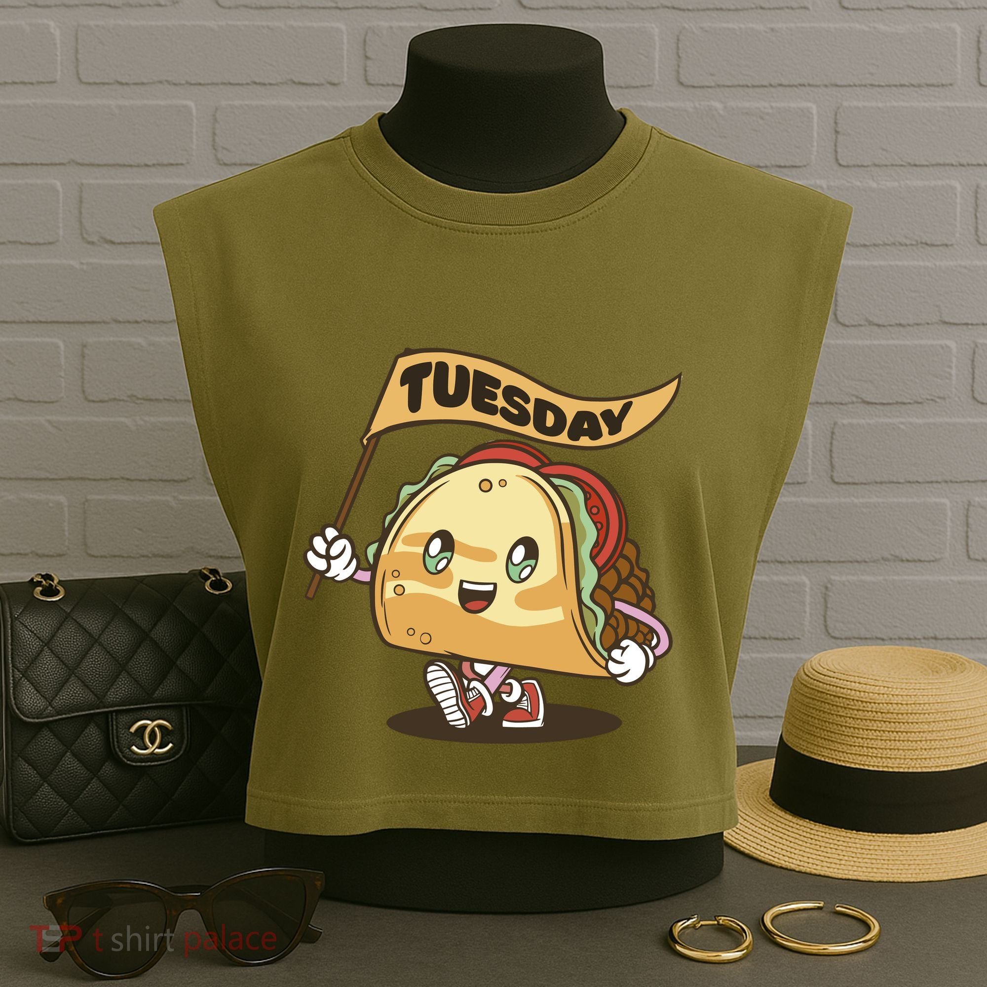 Taco Tuesday Festive Garment-Dyed Women's Muscle Tee