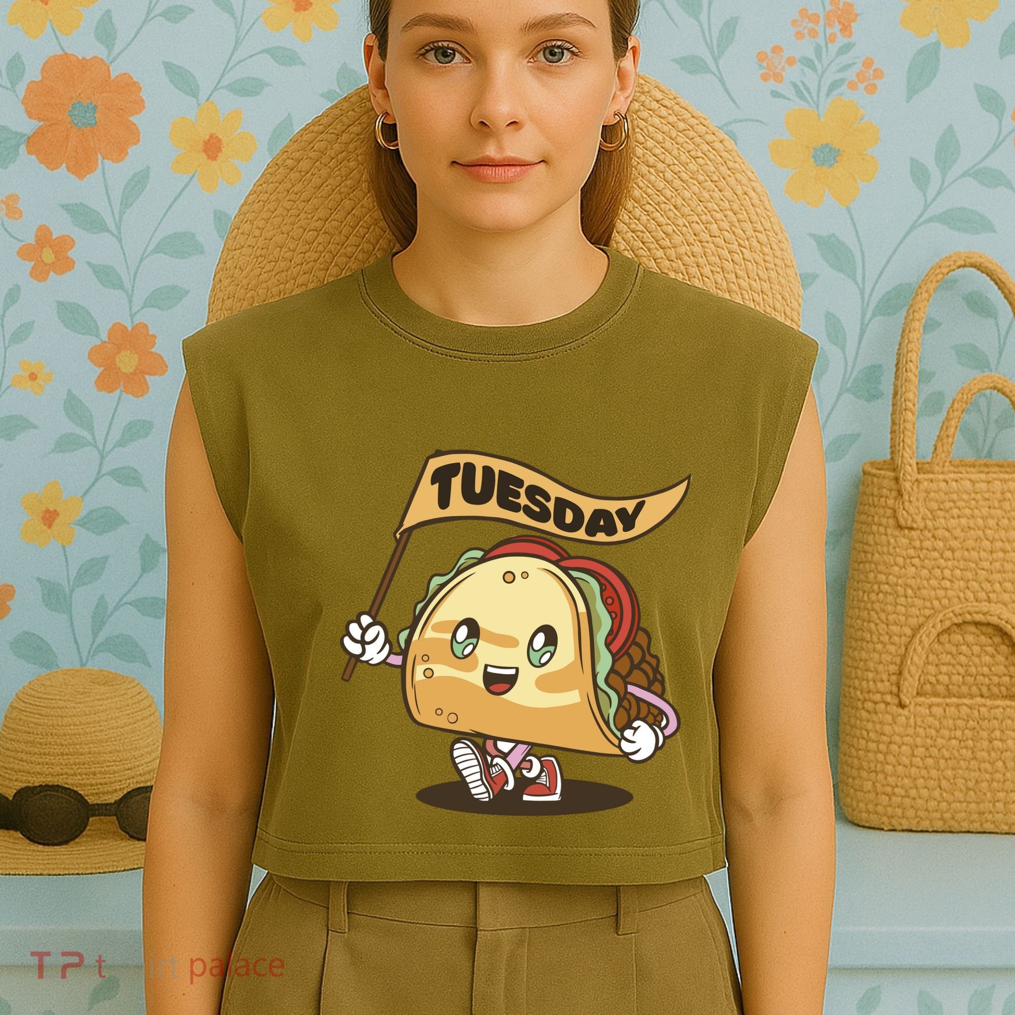 Taco Tuesday Festive Garment-Dyed Women's Muscle Tee