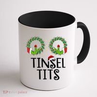 Tinsel Tits Funny Christmas Coffee Mug thumb 1