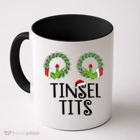 Tinsel Tits Funny Christmas Coffee Mug thumb 0