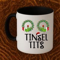 Tinsel Tits Funny Christmas Coffee Mug thumb 2