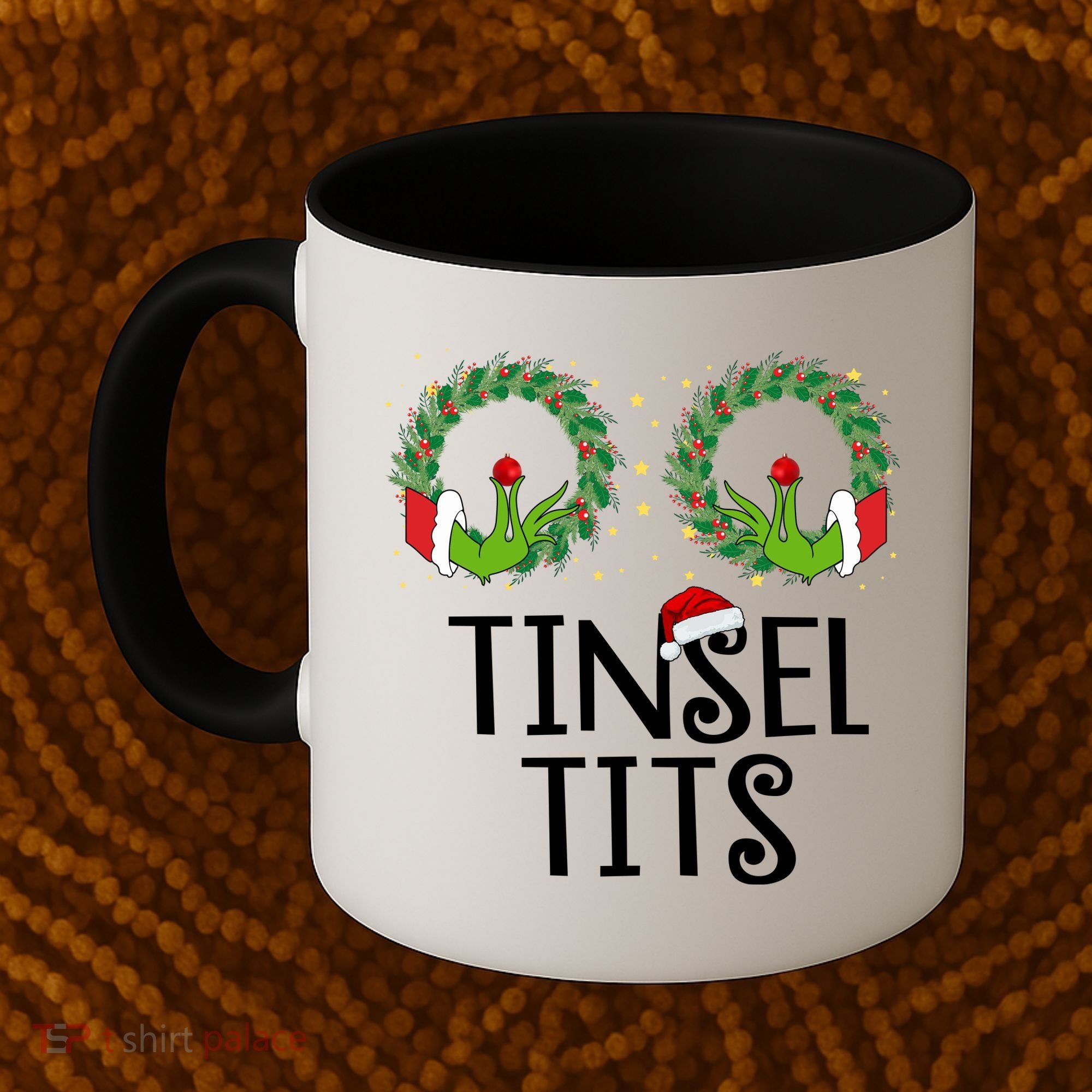 Tinsel Tits Funny Christmas Coffee Mug