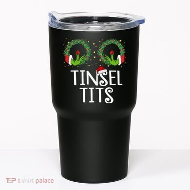 Tinsel Tits Funny Christmas Tumbler