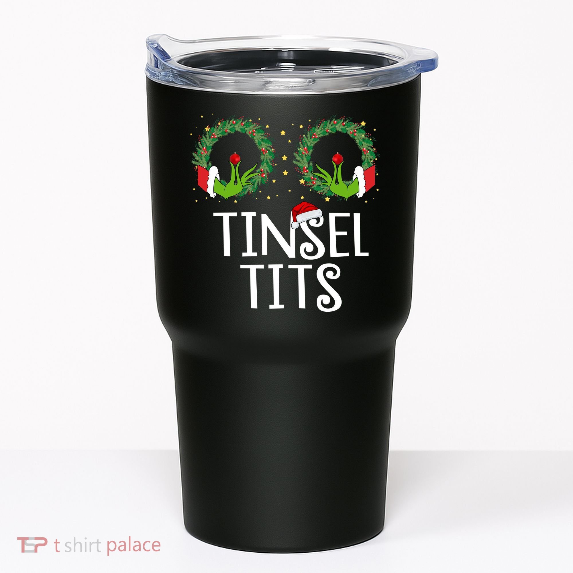 Tinsel Tits Funny Christmas Tumbler