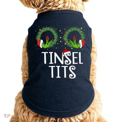 Tinsel Tits Funny Christmas Doggie Tank
