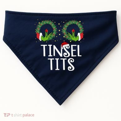 Tinsel Tits Funny Christmas USA-Made Doggie Bandana